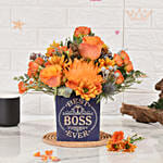 Best Boss Ever Flowers Vase