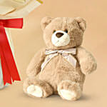 50 Valentines Roses Bouquet With Teddy