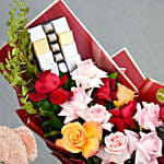 Classic Blooms and Chocolates with Teddy bear