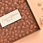 Congratulations Message Macadamia Nuts Milk Chocolate Slab