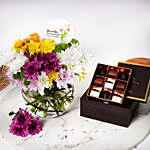November Birthday Special Chrysanthemums and Chocolates