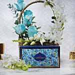 Elegant Flowers and Sweets Basket