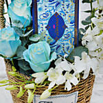 Elegant Flowers and Sweets Basket