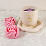 Handmade Rose Soy Wax Candle With Tray