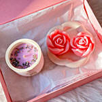 Handmade Rose Soy Wax Candle With Tray