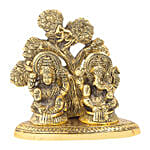 Metal Laxmi Ganesha Idol with Tree Backdrop