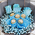 Blue Roses and Rochers Bouquet