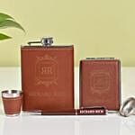 Personalised Hip Flask Gift Set