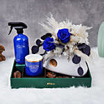 Wallace & Co Blue Gift Set with Dry Flowers