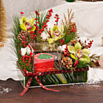 Christmas Mono Cake and Flowers Tray