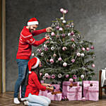 4 to 5 Fresh Christmas Tree With Pink Decoration