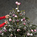 4 to 5 Fresh Christmas Tree With Pink Decoration