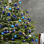 7 to 8 Fresh Christmas Tree With Blue Decoration