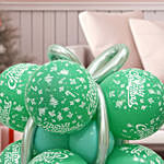 ستاند  بالونات شكل هدية لون أخضر وفضي