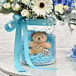 It's a Boy Balloon and Flowers Vase