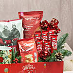 سلة هدايا كريسماس - مقرمشات وسناكات وشوكولاته في سلة