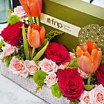 Beautiful Flowers with Chocolate Box