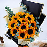 Charismatic Sunflowers Beautifully Tied Bouquet