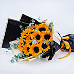 Charismatic Sunflowers Beautifully Tied Bouquet