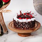 Red Roses Bunch & Black Forest Cake
