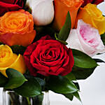 Vase Of 12 Vivid Roses