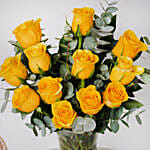 Vase Of Sunshine 12 Yellow Roses