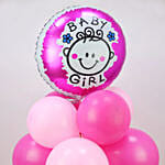 Baby Girl Balloon Pillar