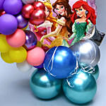 مجموعة بالونات ملونة وبالون لأميرات ديزني لعيد الميلاد