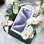 Iphone 15 Pro Max 256 GB Black Titanium Gift Box with Flowers