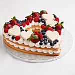 Yummy Heart Shaped Vanilla Cake 1 Kg