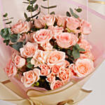 Peachy Blushes Rose Bouquet