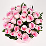 باقة 24 وردة جوري وردية في بوكس وردي جديد هدية عيد الحب