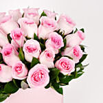 باقة 24 وردة جوري وردية في بوكس وردي جديد هدية عيد الحب