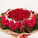 75 Roses and Skimmia Bouquet