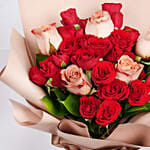 8 Cappaccino and Red Roses Bouquet