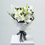 Charming White Lilies Bouquet Standard