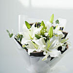 Charming White Lilies Bouquet Standard