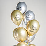 Gold and silver with Customized Text Balloons