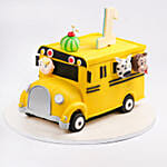 Animals in Bus Kids Birthday Chocolate Cake