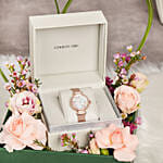 Rose Gold Cerruti Watch and Flowers For Her