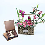 Floral Basket of Love N Care with Chocolates