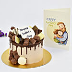 Happy Fathers Day Designer Cake with Greeting Card
