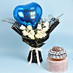 Happy Fathers Day Flower Balloon & Chocolates