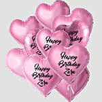 Heart Shaped Customized Text  Plain Pink Balloons