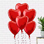 Helium Filled 6 Heart Shaped Balloons