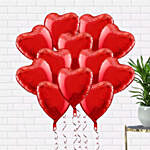 Helium Filled 10 Heart Shaped Balloons