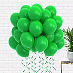 Helium Filled 20 Green Latex Balloons