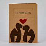 بطاقة معايدة للأب مطرز عليها جمل كبير وصغير مع قلب بحجم A7