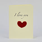I Love You Red Heart Handmade Greeting Card