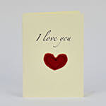 I Love You Red Heart Handmade Greeting Card